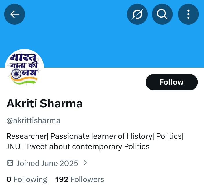 Starboy2079's tweet image. Two new Cockroaches have been spotted

1. Tara Sharma 
Bio : JNU, Delhi
Posts: Pro Congress, Anti BJP, target India&apos;s achievements, Rafale propaganda
Location: Pakistan

2. Akriti Sharma 
Bio: JNU, Delhi
Posts: Anti BJP, target Rafale n India&apos;s achievements 
Location: Pakistan
