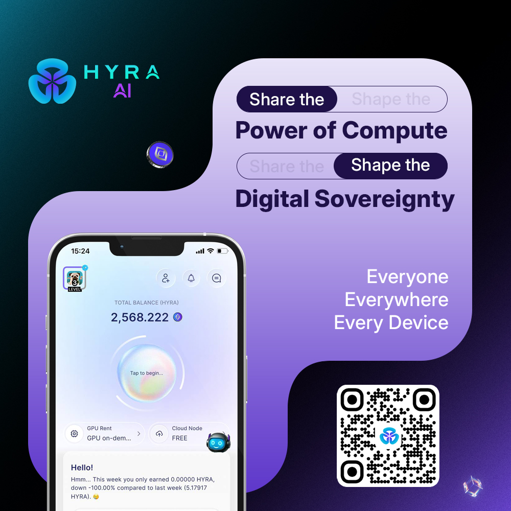 AI_Hyra's tweet image. Compute for the People

AI shouldn’t belong to Big Tech.

With Hyra AI, anyone can share compute power, earn rewards, and take back digital sovereignty — directly from their own device.

No servers. No barriers.

Just Everyone, Everywhere, Every Device contributing to a global…