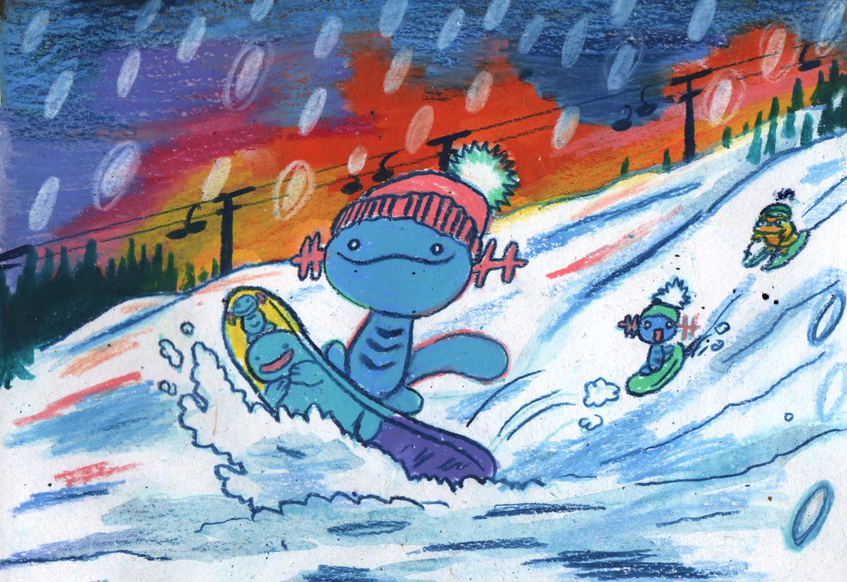 hannahlock's tweet image. Wooper Snowboarding ❄️

(He&apos;s about to do a sickk flip)