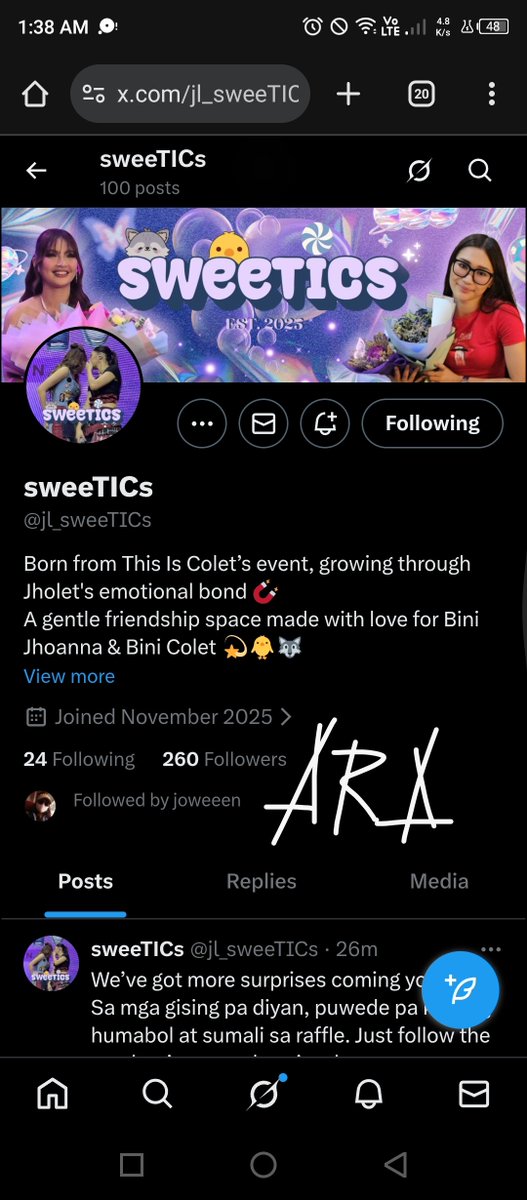 araeilyyy's tweet photo. @jl_sweeTICs GOODLUCKKK SACON NIYO LATER !! MAHAL NA MAHAL KO KAYOOOI<3

JLS_USA X SWEETICS
#TeamJholet #Jholetified https://t.co/TQNKPfxQLO