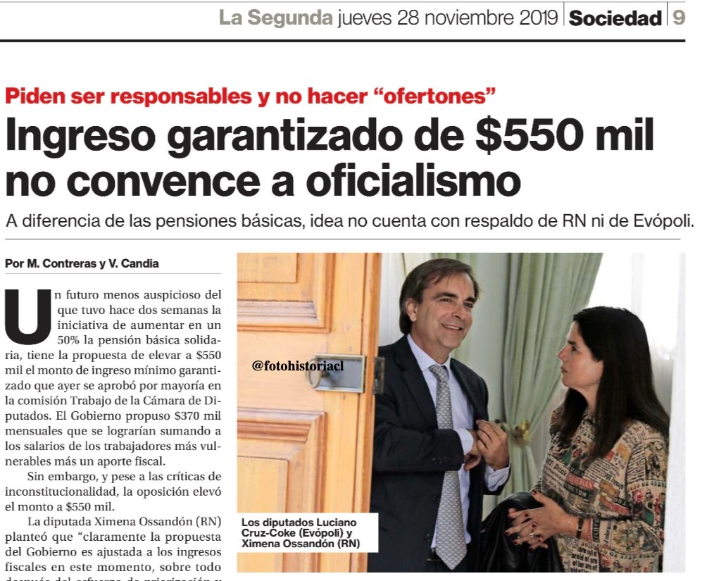 fotohistoriacl's tweet image. Un día como hoy, hace 6 años, el gobierno de derecha decía que no era posible llegar a 550.000 pesos de sueldo mínimo.

Pero llegó Gabriel Boric y se pudo.

Santiago, jueves 28 de noviembre de 2019.
