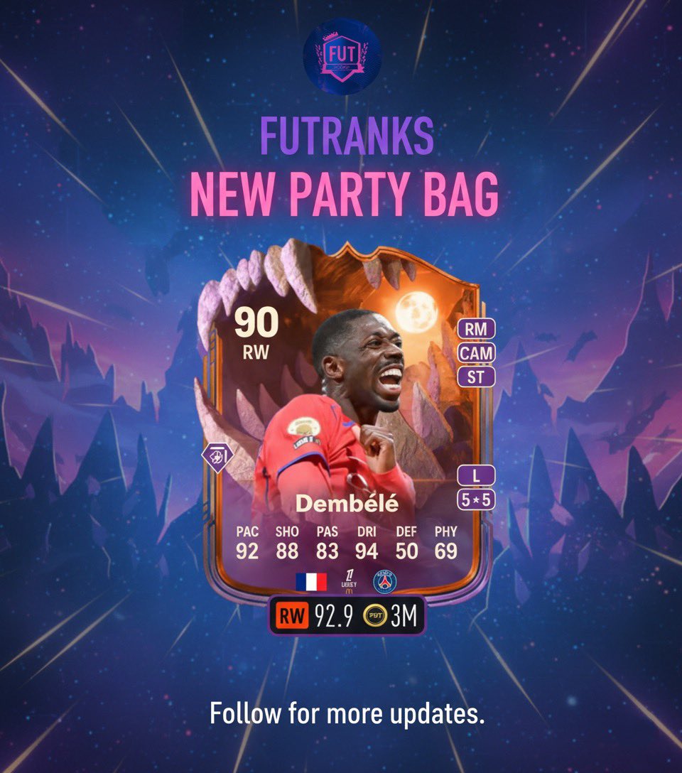 FUT_Ranks's tweet image. 🚨 New FUT Party Bag Incoming! 🎁

❌ Old Requirement: ≈ 85+ OVR
✅ New Requirement: ≈ 86+ OVR

Getting ready to open it! 🔥😎

#EAFC #FC26