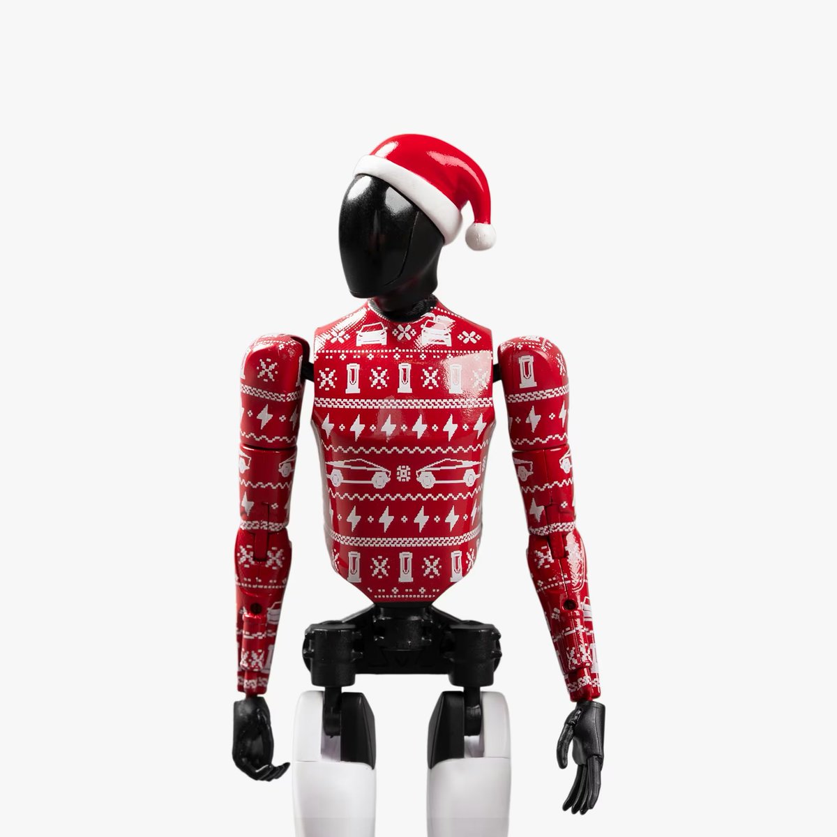 Tesla Bot Action Figure Holiday Edition is now available in the