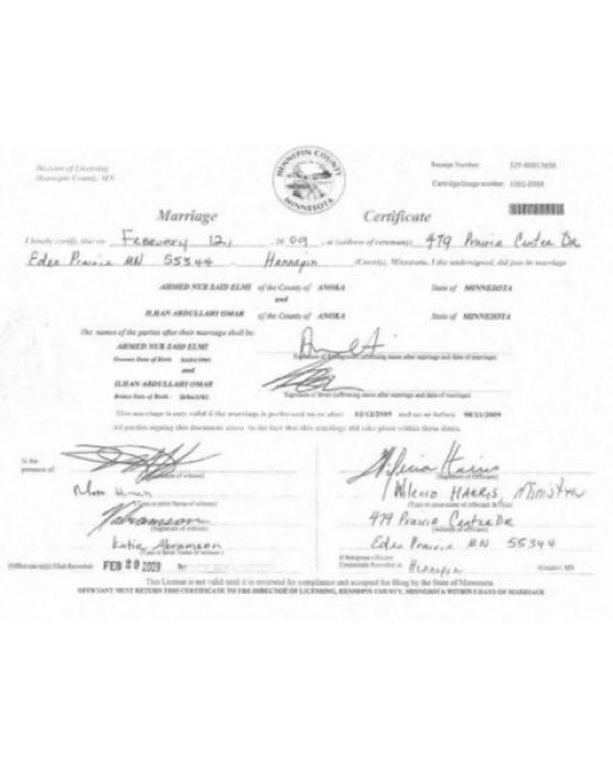 Ilhan Omar DID marry her brother to defraud US immigration laws.

Immigration Fraud:
18 U.S.C. § 1546
10 years
$250,000

Marriage Fraud:
18 U.S.C. § 1325 (c)
10 years
$250,000

Remove her from Congress immediately.

Oops!