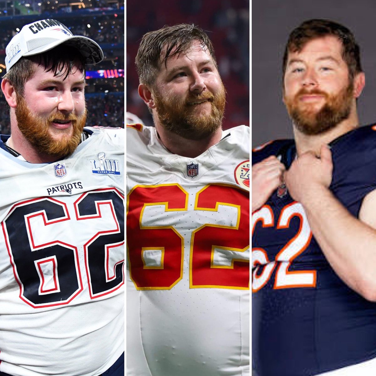 DanKelley66's tweet image. The #Patriots drafted Joe Thuney in 2016. He won 3 AFC and 2 Super Bowl titles. New England hasn’t won a playoff game since he left.

He joined the #Chiefs for 4 years, winning 3 more AFC and 2 more Super Bowls titles.

Thuney joined the #Bears in 2025. Chicago is 8-3. KC is 6-6.