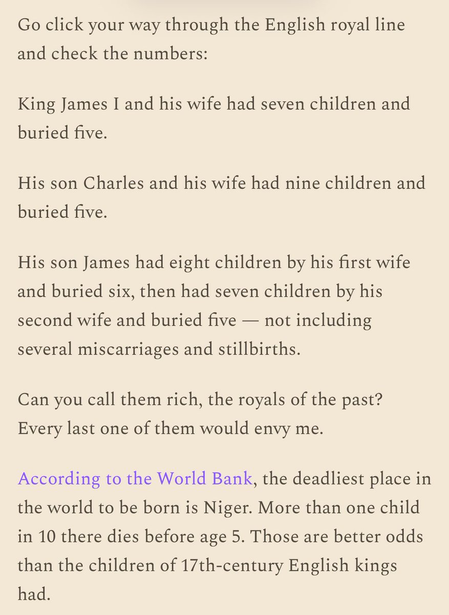 AlecStapp's tweet image. Kings and queens of the past would envy the lives of ordinary people today.