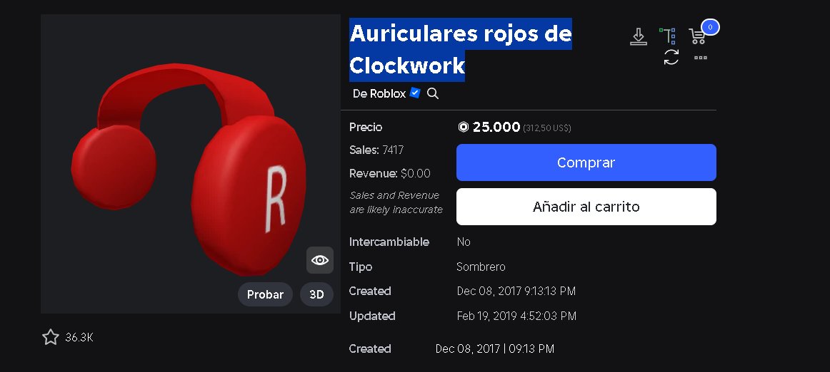 UgcNoticias_'s tweet image. Auriculares rojos de Clockwork Esta a la venta por 25.000 Robux

roblox.com/es/catalog/123…