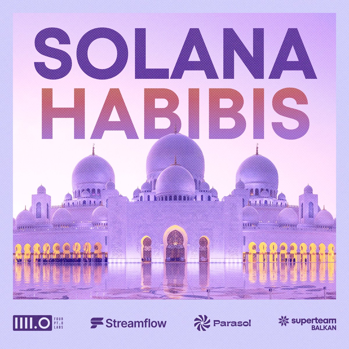 A touch of the Balkans at <a href="/SolanaConf/">Solana Events</a> in Abu Dhabi. 🇦🇪 

We’re teaming up with <a href="/streamflow_fi/">Streamflow</a>, <a href="/4ptOLabs/">4 Point O Labs</a>, and Parasol for a side event on Dec 11.

Three short updates. One big reveal from the most mysterious project at Breakpoint. 👀 

Spots are limited. Register below 👇