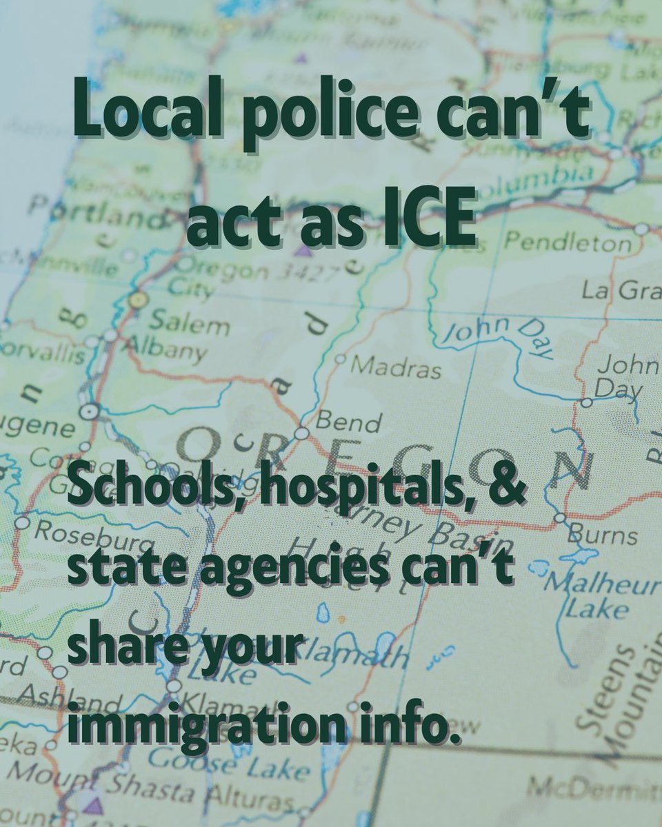 TheStatesUnited's tweet image. Our communities only work when everyone is safe enough to show up.
Oregon’s Sanctuary Promise Law protects that right.
Know it. Share it. Defend it.