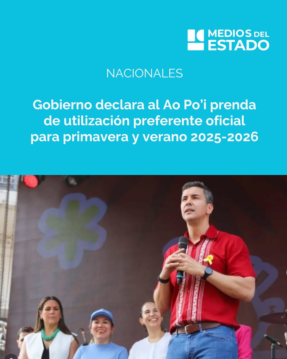 ParaguayTVHD's tweet image. El Gobierno exhorta a funcionarios y altas autoridades de la administración pública a adoptar el uso del Ao Po’i durante la primavera y el verano
ℹ️ paraguaytv.gov.py/2025/11/28/gob…