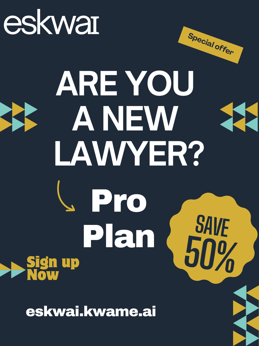 eskwai_'s tweet photo. 🎓 New lawyers — your 50% OFF Eskwai Pro promo is STILL running!

AI-powered research. Smarter outcomes.

👏 Congratulations once again on your Call to the Bar

⚖️ Grab your ongoing discount → https://t.co/f4JbITs5We

#Eskwai #EskwaiPro #Lawyer #CallToTheBar #NewLawyerPromo https://t.co/F7EmT49emC