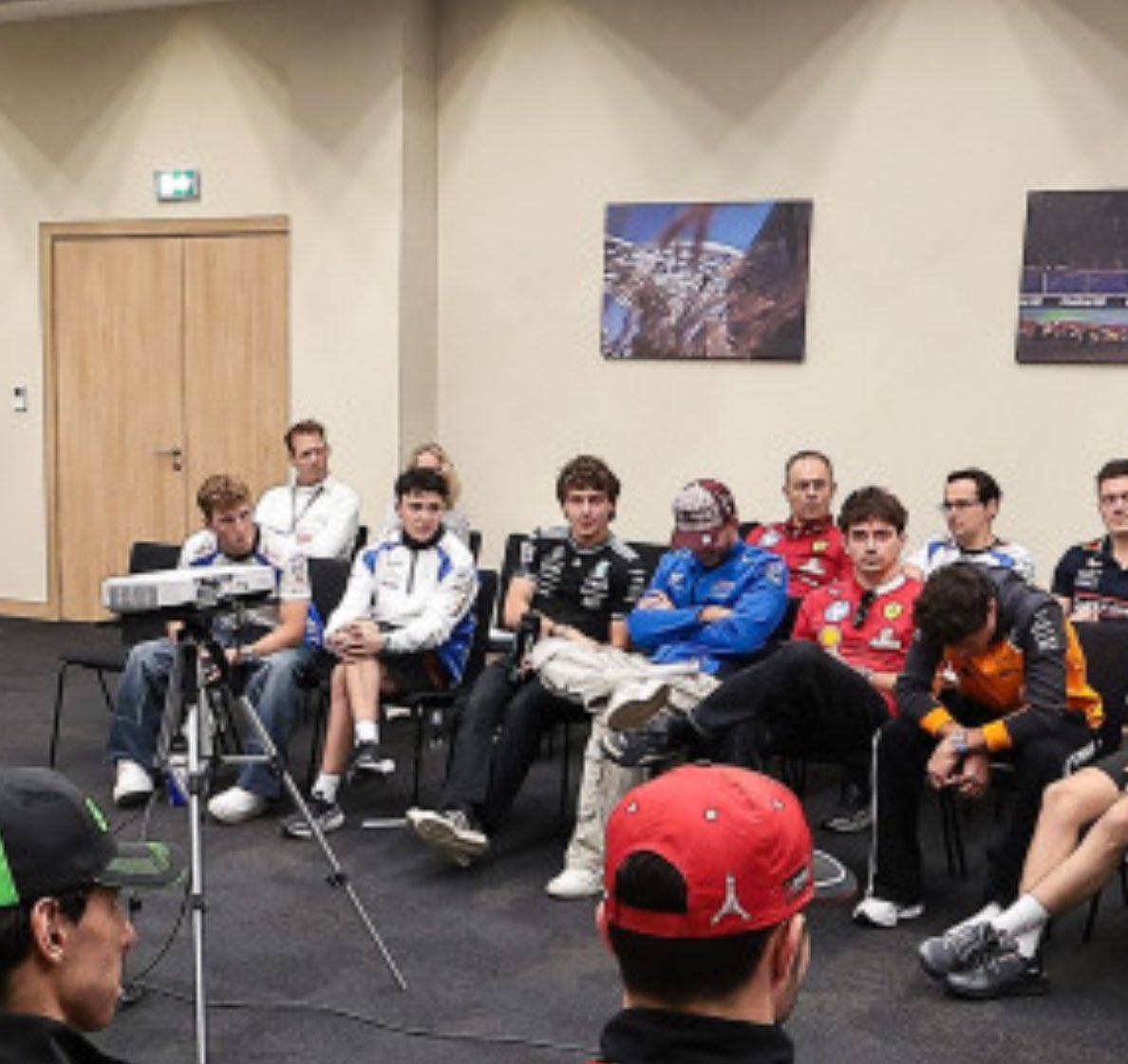 districtefour's tweet photo. the rookies being sat up and attentive while the veterans look like they’ve seen war crimes 💀💀 https://t.co/Pv4Z3HVwEn
