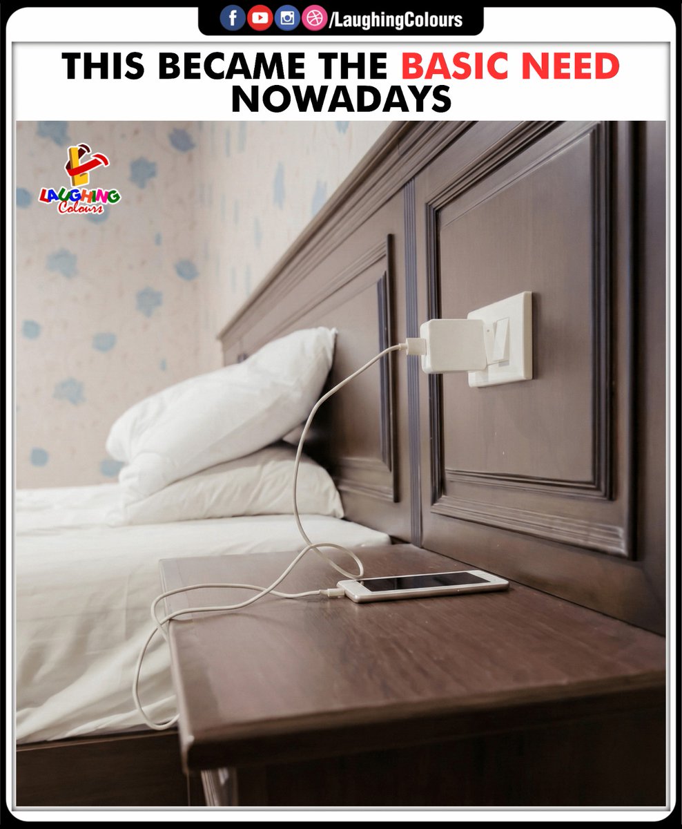 LaughingColours's tweet image. Charging became basic need 😂

#ModernLife #PhoneAddict #Relatable #FunnyPost #EverydayLife #LOL