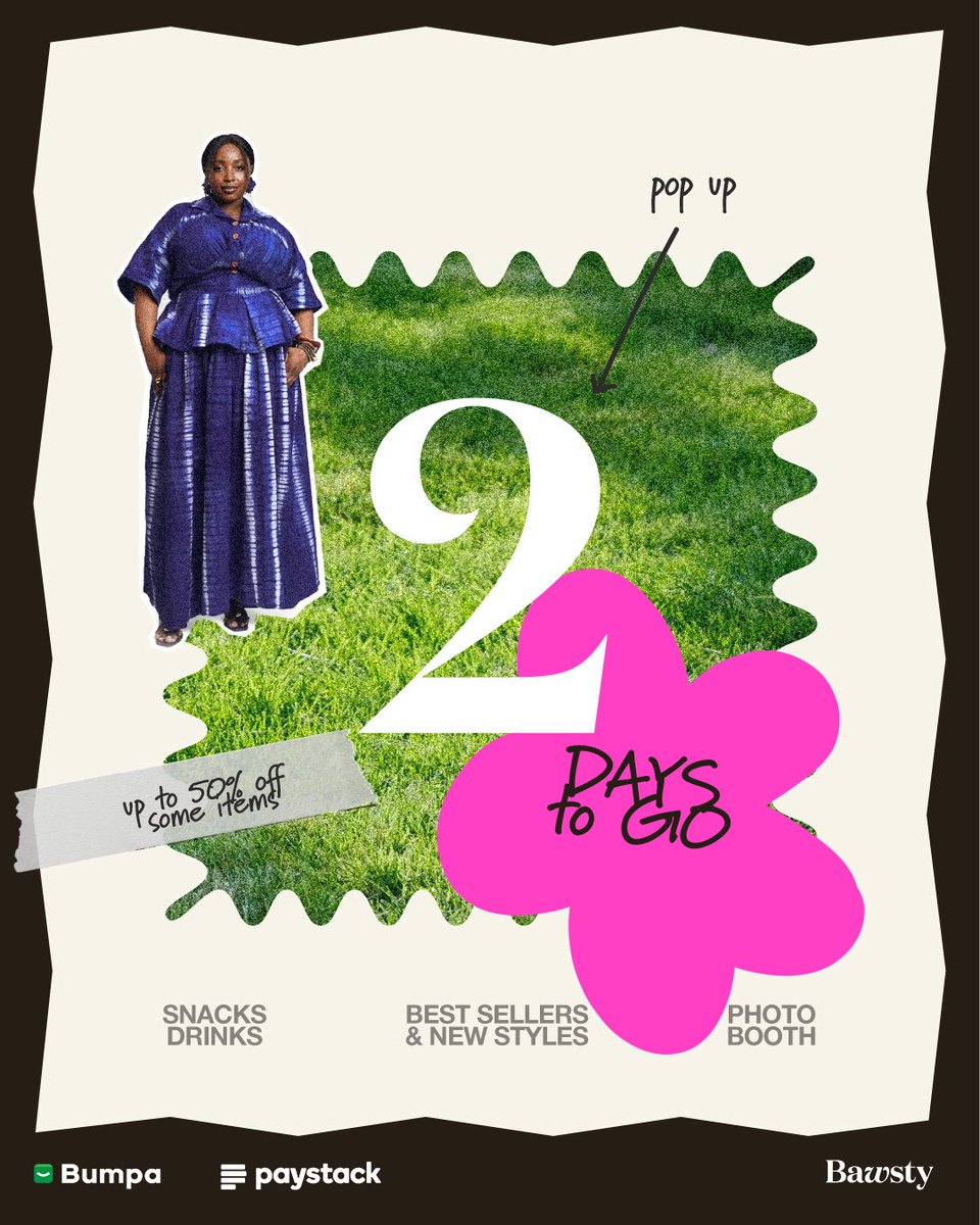 shopbawsty's tweet image. It’s almost here, just two more days to go. 

Expect gorgeous fits, delicious bites, and fun games. Sunday is going to be lit. 🥰