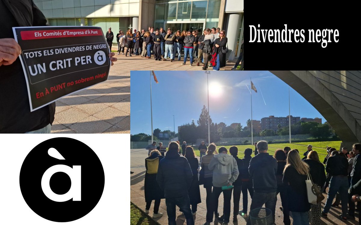 Tercer divendres negre contra l'última RLT que confirma el comiat de companys/es.
La plantilla, més unida que mai en defensa de la RTVV.