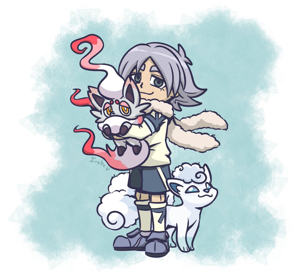 Ivelte_Waf's tweet image. Because of the new game... I'm back in the building AGAIN !! So here's my fav character with some pokemons ;3

#InazumaEleven #shawn #shawnfroste #fubukishiro #zorua #goupix #vulpix