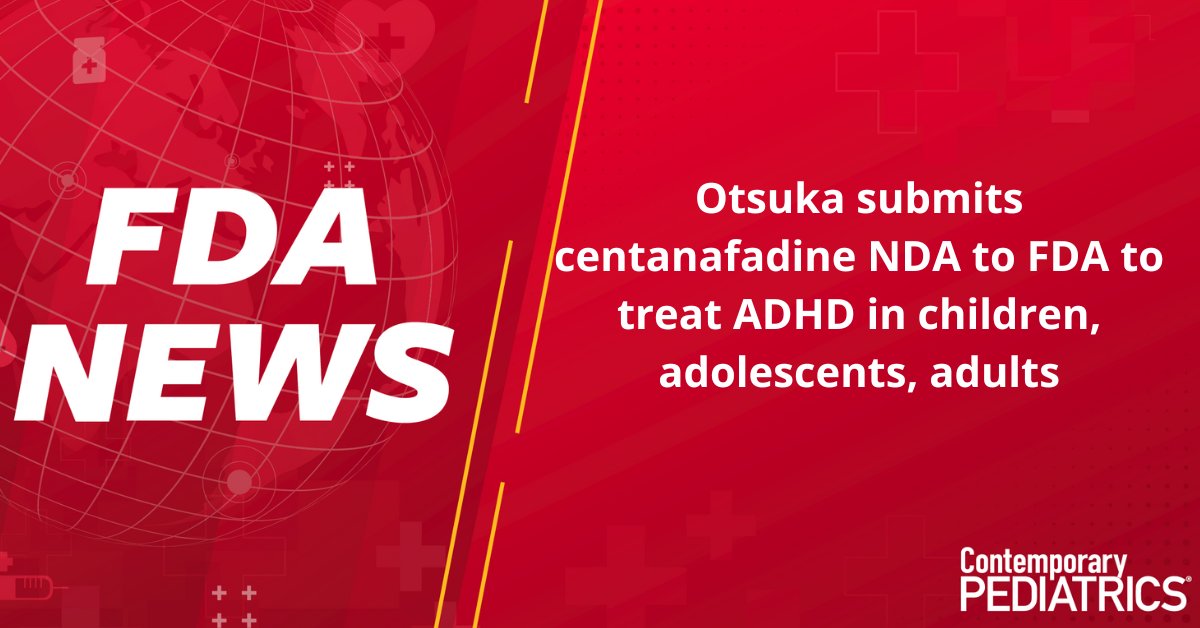 If you missed it this week, 

Otsuka Pharmaceuticals, Inc. has submitted a new drug application for its investigational hashtag#ADHD treatment centanafadine for children, adolescents, and adults. 

More details: hubs.li/Q03VZHmD0