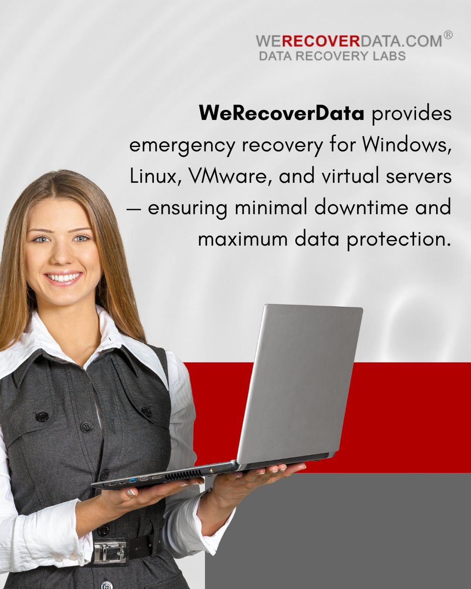 WeRecoverData's tweet image. When a business server fails, every minute counts. WeRecoverData provides emergency recovery for Windows, Linux, VMware, and virtual servers — ensuring minimal downtime and maximum data protection.