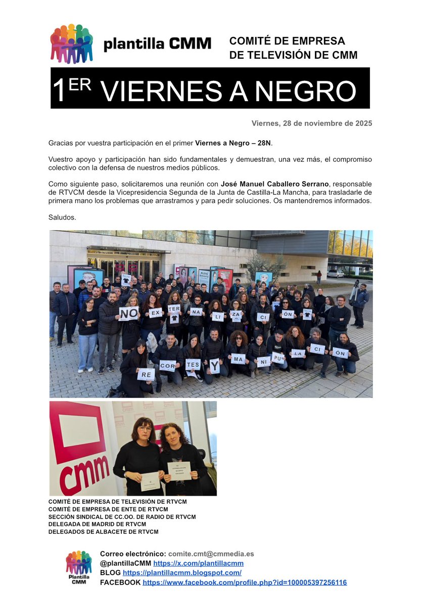 ¡Gracias! Vuestro apoyo y participación han sido fundamentales y demuestran, una vez más, el compromiso colectivo con la defensa de nuestros medios públicos.
<a href="/JoseleCaballero/">José Manuel Caballero Serrano</a> #RTVsPublicasEnLUCHA #NOExternalizacionRecortesYManipulacion #serviciopublico