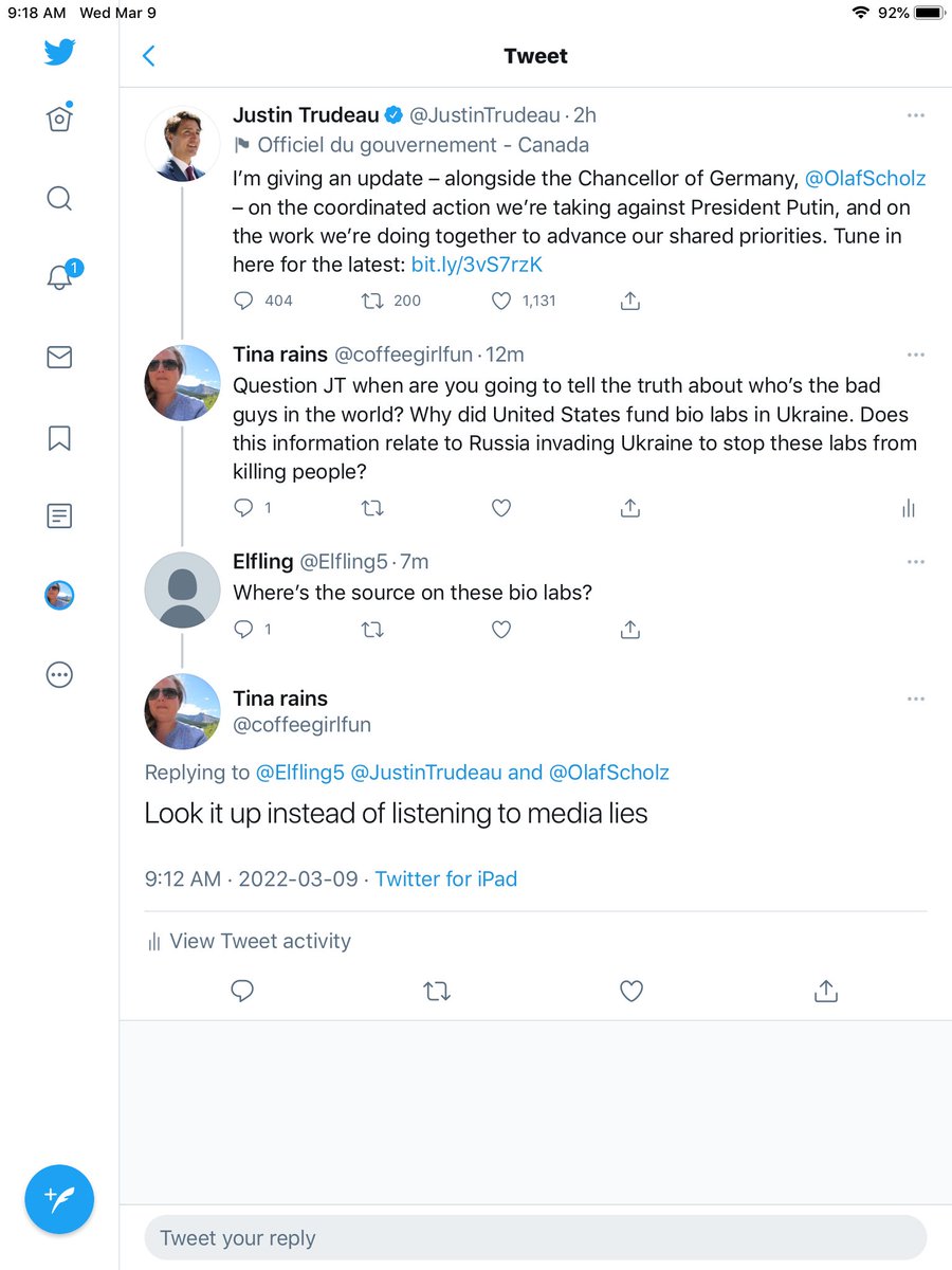 coffeegirlfun's tweet photo. @LichTamara @cafreeland Blocked for asking a question https://t.co/N1s3aRXtOn
