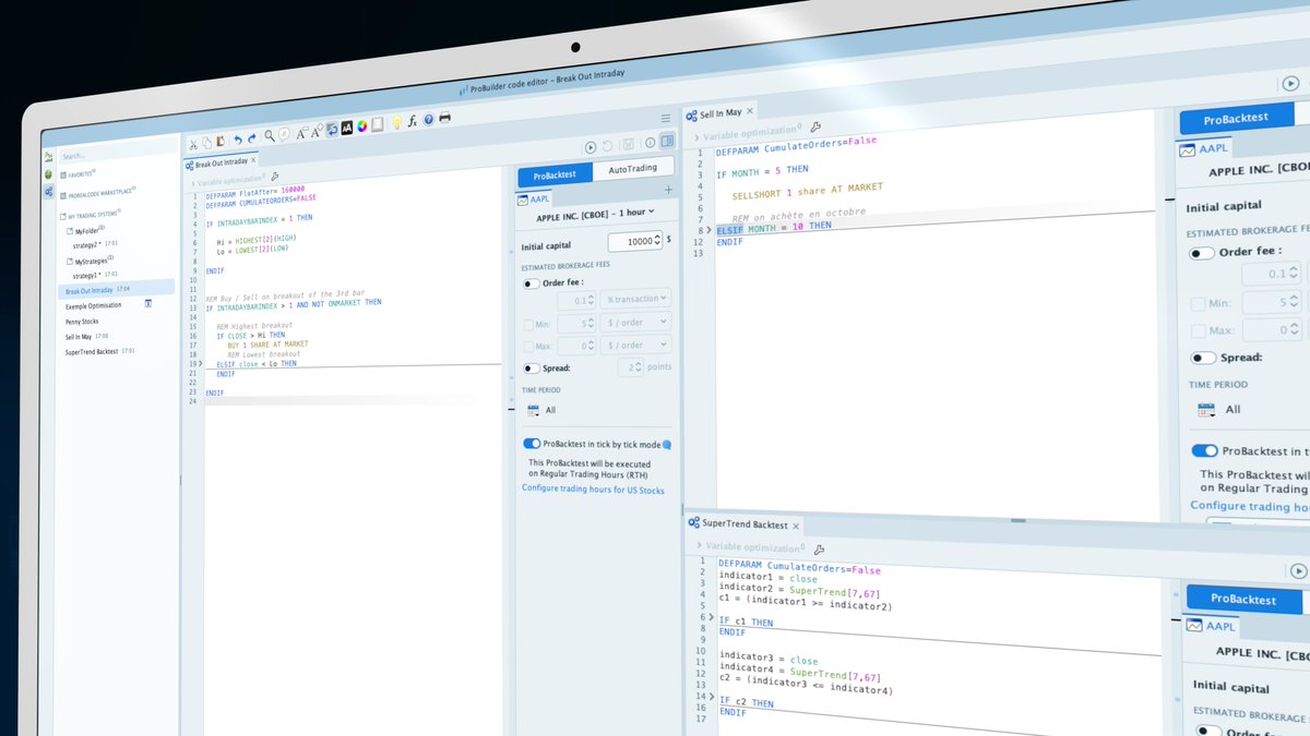 ProRealTimeNL's tweet image. 🆕 Nieuws V13 🆕

We hebben de code-editor opnieuw ontworpen!

Beheer je codes via één venster
Bekijk meerdere codes tegelijkertijd in aparte secties
Organiseer je codes in mappen
Vouw de codeblokken samen om het beter te kunnen lezen
