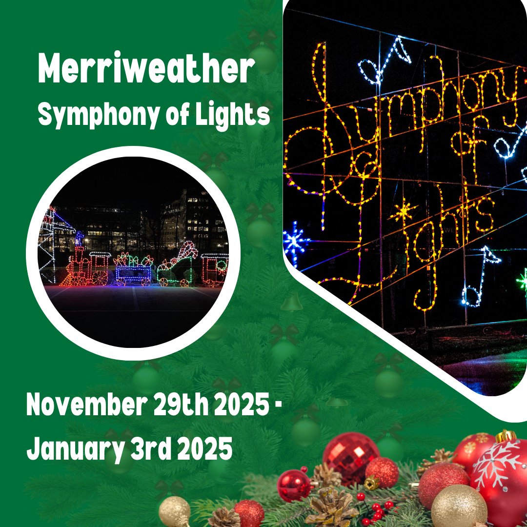 Get dazzled! ✨ The Symphony of Lights is back at Merriweather Post Pavilion (11/29 - 1/3)! Over 300,000 bulbs right near home. Drive-thru or walk-thru on special nights. Don't miss this holiday classic! 🎄 #tenmflats #MerriweatherLights #ColumbiaMD #HolidayCheer