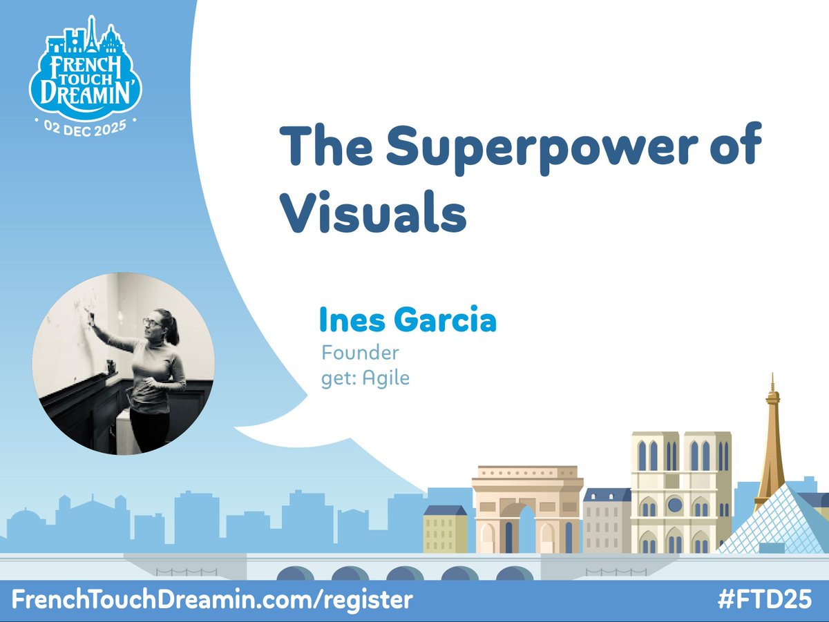 FTDreamin's tweet photo. Don't miss this awesome #FTD25 session from Ines Garcia: The Superpower of Visuals, a gem among the many sessions that you'll find next week at French Touch Dreamin'!

It's not too late to register: 
https://t.co/YLNiUDUkjt https://t.co/7LHtDhsFy3