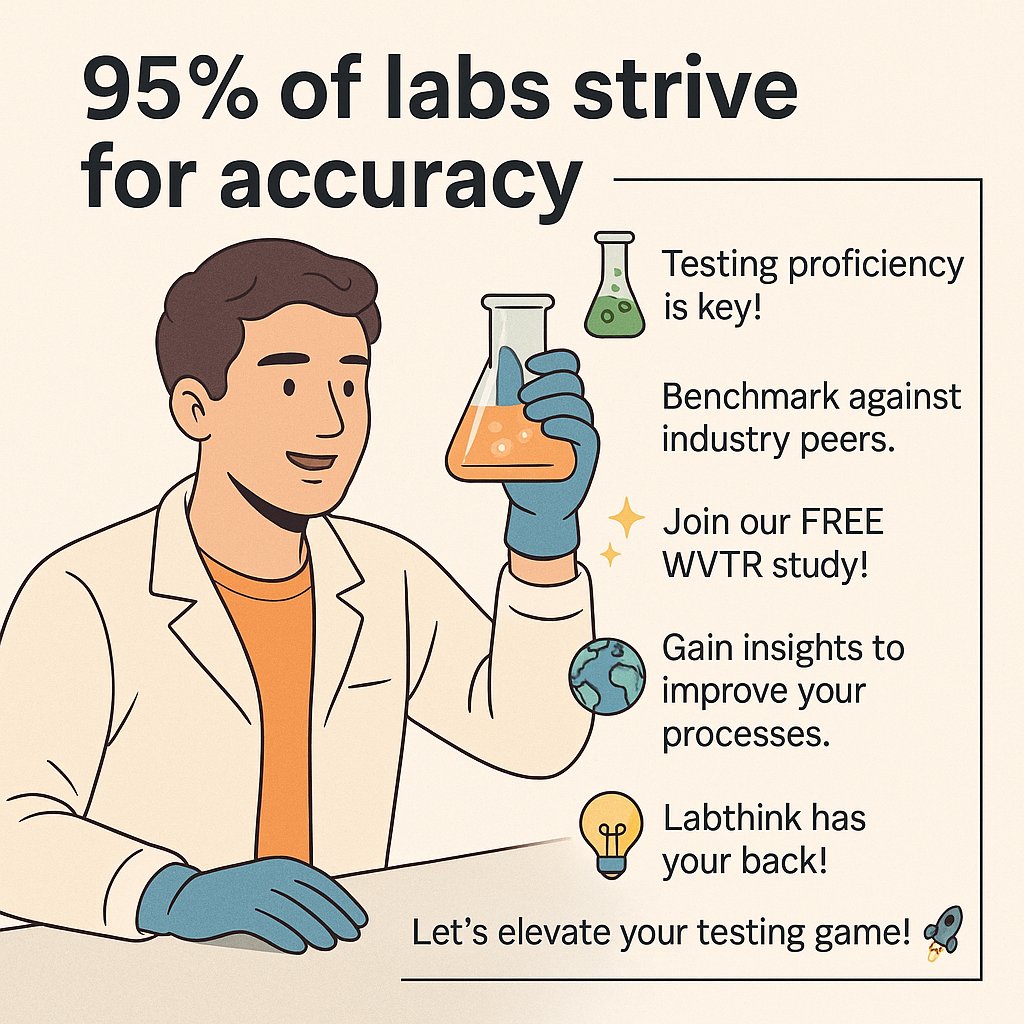 labthinkusa's tweet image. 95% of labs strive for accuracy.

🧪 Testing proficiency is key!  
📊 Benchmark against industry peers.  
✨ Join our FREE WVTR study!  
🌍 Gain insights to improve your processes.  
💡 Labthink has your back!  
Let’s elevate your testing game! 🚀
