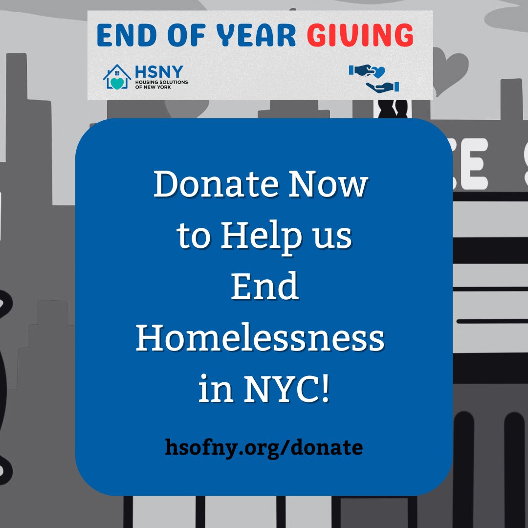 This holiday season, you can make a real difference. 💚💙❤️

We’re kicking off our year-end giving campaign and our Holiday Toy Drive, and we’re inviting you to be part of the impact.

In 2025, HSNY served more than 3,000 New Yorkers per month through all 5 boroughs with