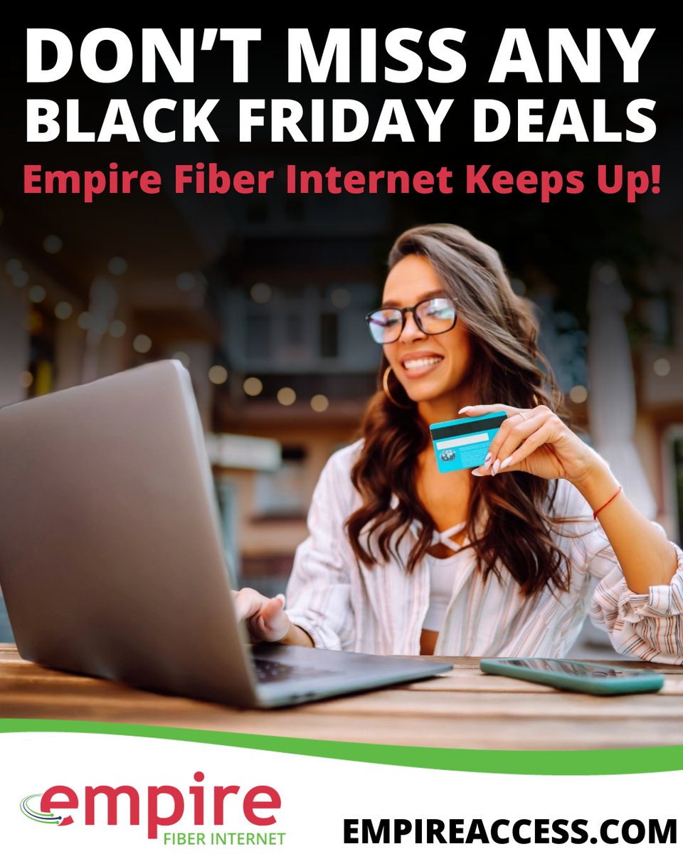 🖤 Don’t let slow internet ruin your Black Friday shopping spree!
 Skip the lag, grab the deals, and shop like a pro with Empire Fiber Internet!⚡🛒

Upgrade and shop without limits! 👉 Sign up now at loom.ly/2Wo5poY 

#blackfriday #empirefiberinternet