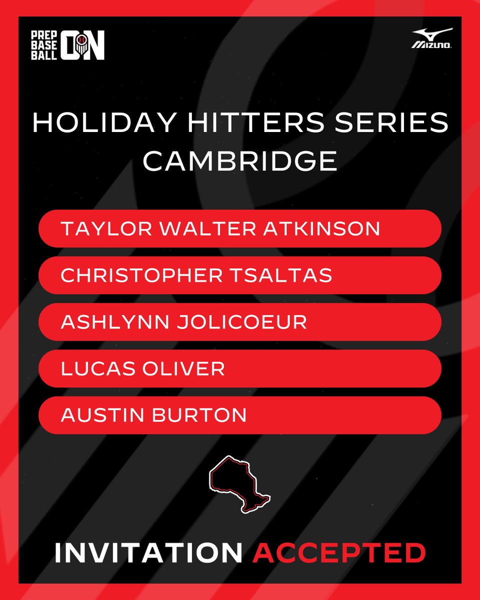 PrepBaseballON's tweet photo. 𝓡𝓸𝓼𝓽𝓮𝓻 𝓐𝓭𝓭𝓲𝓽𝓲𝓸𝓷𝓼

⚾ Holiday Hitters Series - Cambridge
🗓️ December 18th
📍 The Yard Athletic Centre

Register here ➡️ https://t.co/dNA9064XfN https://t.co/GMpqWY2wQz
