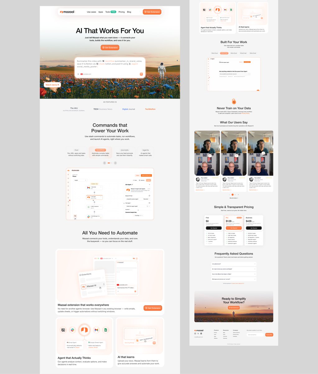 uiux_harshit's tweet image. Landing page design completed for a client for $1000