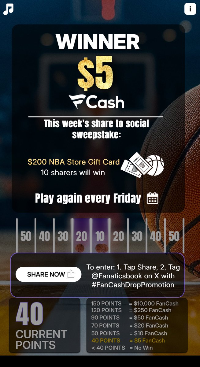 Play the #FanCashDropPromotion today

 fanatics.onelink.me/5kut/p6fykbjo