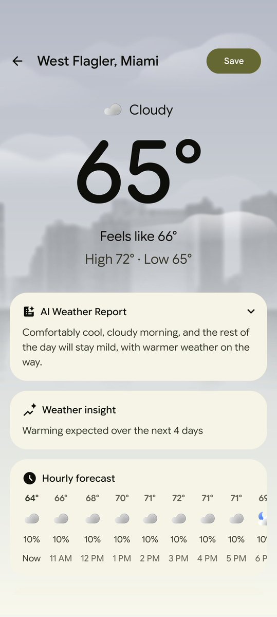 GreenShades9's tweet image. It&apos;s 65°F in #Miami, #SouthFlorida 🥰

#GooglePixel #flwx