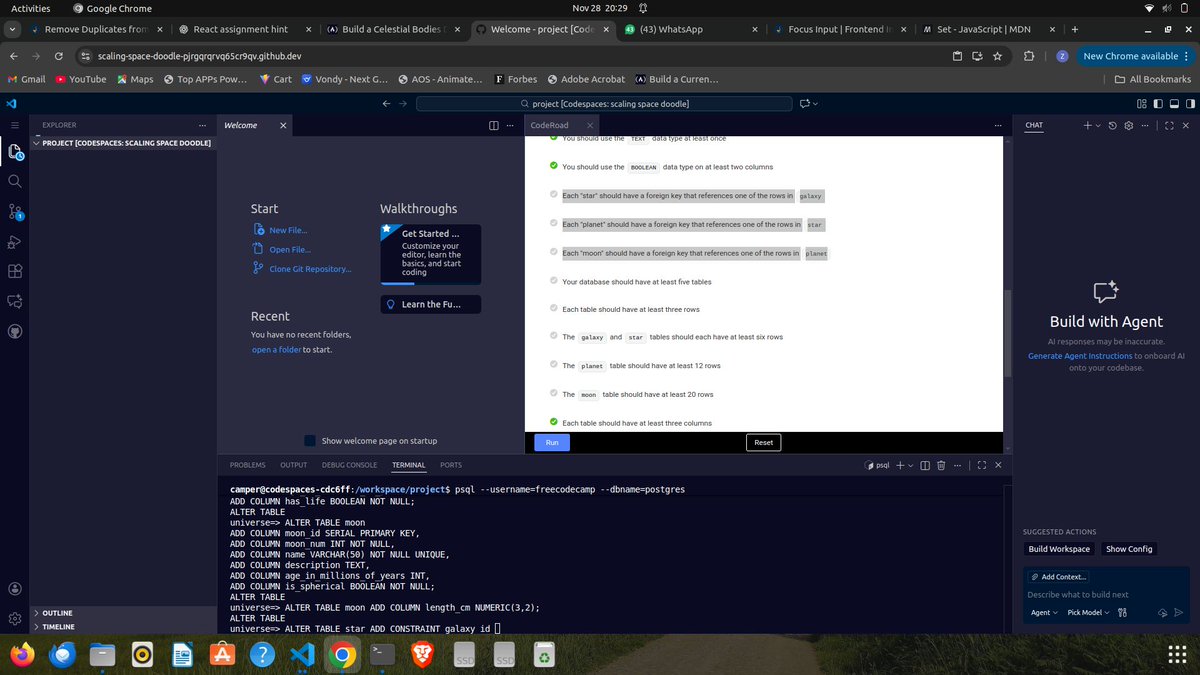 ZaidBadgujar's tweet image. 🔴 Day 110 #100daysofcode

--Solving a Assignment from #freecodecamp
of Postgressql.
--Solved React &amp;amp; JS question.👩‍💻