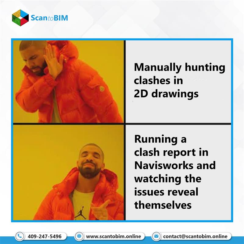 scantobimonline's tweet image. #BIMMeme

Manually scanning 2D drawings for clashes = pain.
Running a clash report in Navisworks = pure joy. 😌🔥

BIM wins again.

#BIM #ClashDetection #Navisworks #AECMeme #AECHumor #ConstructionTech