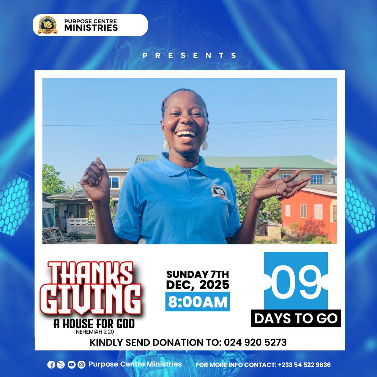 purpose_mini's tweet image. Get ready for a special Thanks Giving service

Join us on Sunday, December 7th, 2025, at 8:00 AM as we come together to celebrate and give thanks. Only  09 days to go!

#ThanksGiving #purposecentreministries
