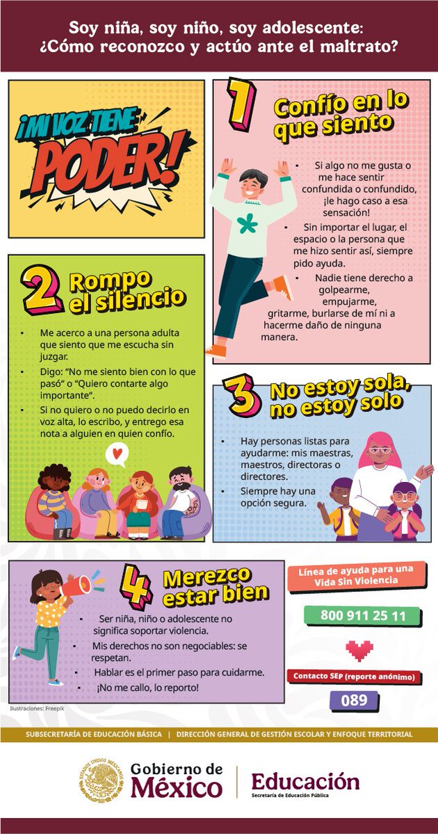SEPHidalgo's tweet image. 📢👧🧒 ¡Mi voz tiene poder! Las niñas, niños y adolescentes tienen derecho a ser escuchados y a vivir sin violencia. Conoce esta infografía que los orienta para reconocer, hablar y pedir ayuda. 🙌 Comparte este mensaje y súmate a la Jornada de Concientización sobre la Gravedad…