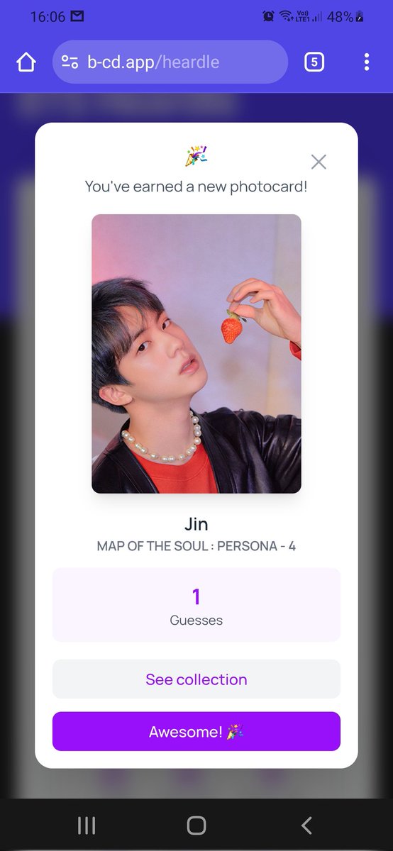 Marta4BTS's tweet image. When you know the title of thesong, and write in #Heardle but it doesn't show up 😅