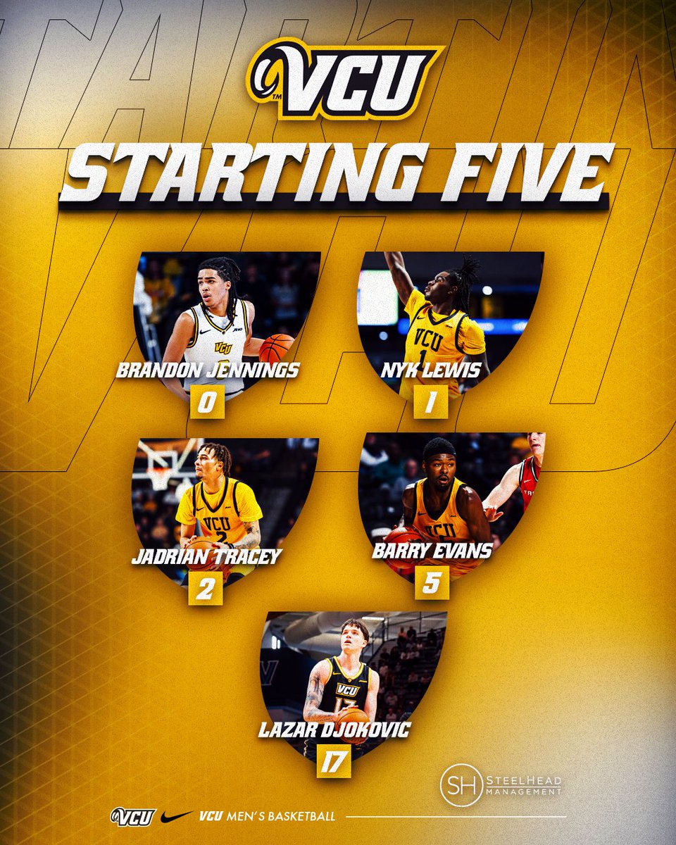 VCU_Hoops's tweet image. Today&apos;s starters!

#LetsGoVCU