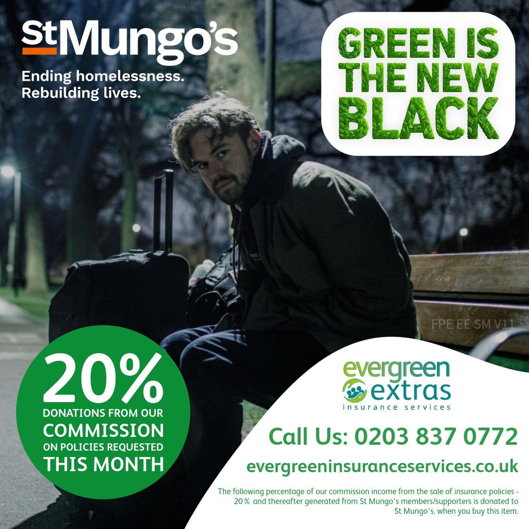 This November, support a kinder world. Choose <a href="/StMungos/">St Mungo's</a> and we’ll donate 20% of our commission to help promote vegan living and protect animals and the environment. #GreenIsTheNewBlack
Request a Quote today!!
loom.ly/M0ily3s
#EvergreenInsurance #StMungos
