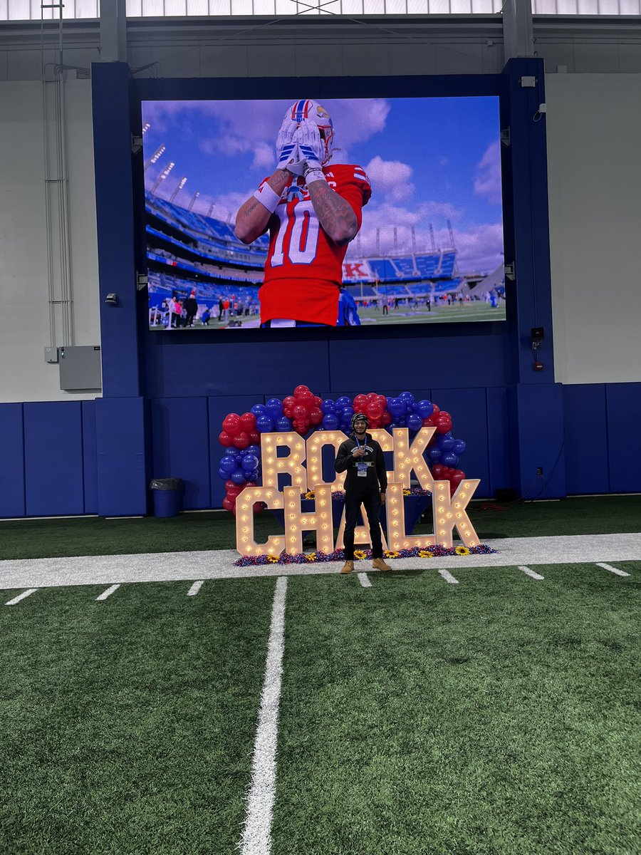 I’m here in Lawrence today Jayhawk Fans for the Game Vs Utah !!!! 🔵🔴#RockChalk <a href="/AllenTrieu/">Allen Trieu</a> <a href="/EDGYTIM/">Timothy “EDGYTIM” OHalloran</a> <a href="/Levi_bradley312/">Levi bradley</a> <a href="/CM201UAthletics/">Crete-Monee High School Athletics and Activities</a> <a href="/adamgorney/">Adam Gorney</a> <a href="/CoachWallaceKU/">Jonathan Wallace</a> <a href="/BillyBonneau/">Billy Bonneau</a> <a href="/KU_Football/">Kansas Football</a> <a href="/CoachLeipold/">Lance Leipold</a> <a href="/GregSmithRivals/">Greg Smith</a> <a href="/CoachSvarczkopf/">Greg Svarczkopf</a> <a href="/CoachTraz/">Eric Terrazas</a>