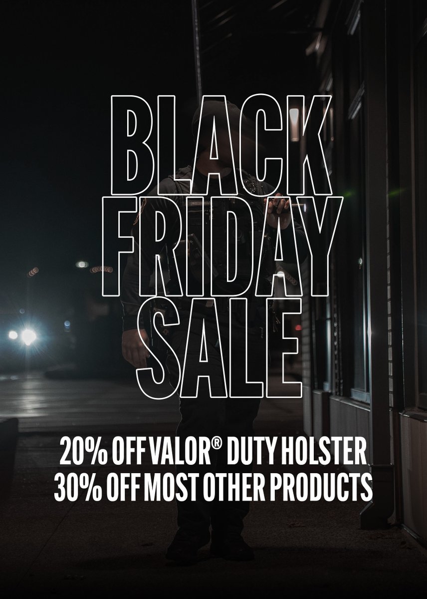 Blade_Tech's tweet image. BLACK FRIDAY IS LIVE

Save 20% on the all-new VALOR® Duty Holster with code VALOR20.
Plus, enjoy 30% off most other products with code BFCM30.

Limited time only. Don’t miss it.

link in bio
blade-tech.com

#ValorDutyHolster #CarryConfident #BladeTech #DutyHolster #LEO…