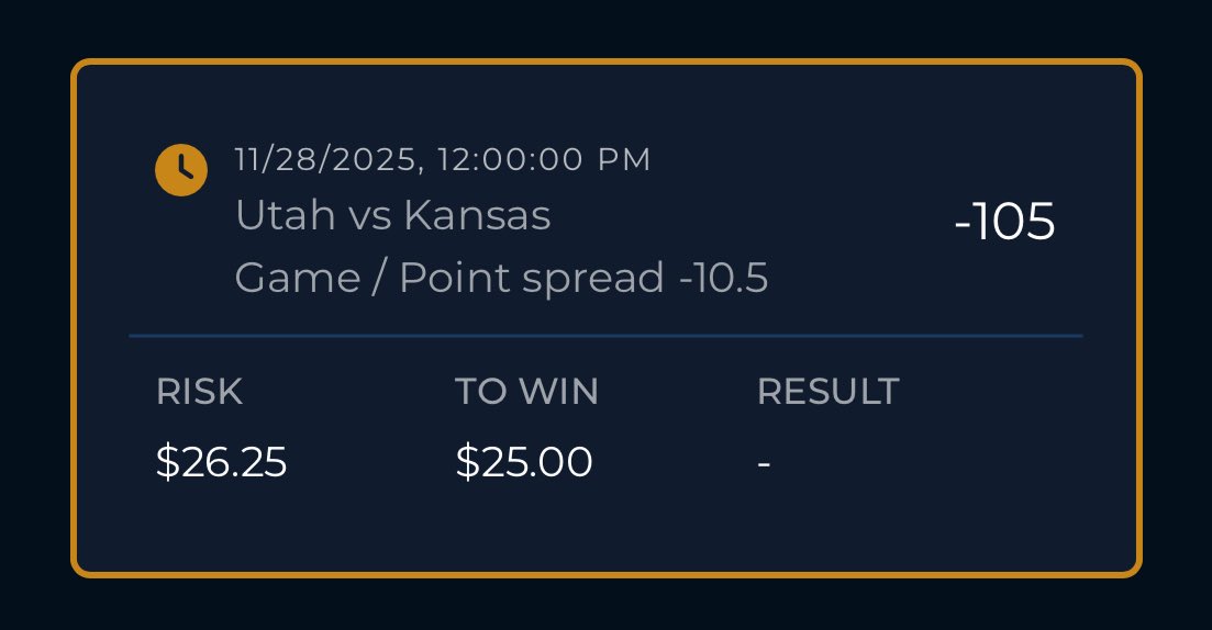 StudyHallSharp's tweet image. Friday CFB Card 🏈

2u- Texas +3.5 (-120)
1.5u- Arizona ML (-118)
1u- Texas +8.5/o46.5 (-110)
1u- Georgia Tech +13.5 (-110)
1u- Mississippi State +7.5 (-120)
1u- Utah -10.5 (-105)
1u- North Texas -19.5 (-110)

@bet_105 has the best odds in the business! Like = Tailing ❤️