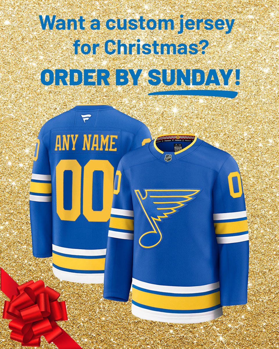 STL_Authentics's tweet image. Only a few days remain to get a jersey customized and delivered before Christmas. Plus save up to 30% off through Sunday!

SHOP NOW ➡️ stlblues.me/45L23jF