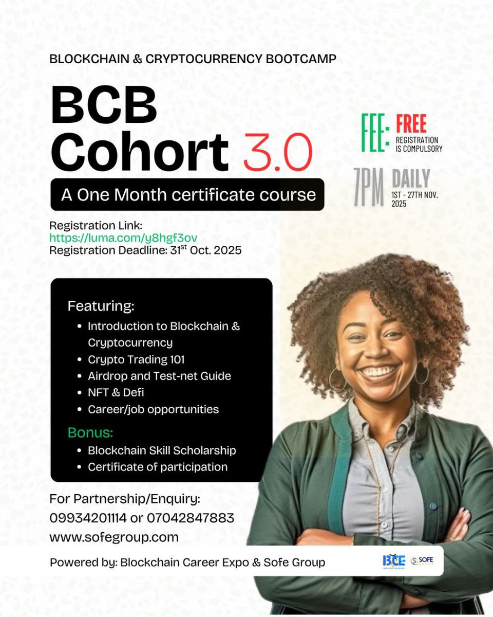 sofegroup's tweet image. It’s the FINAL DAY of BCB 3.0🔥
What a journey it has been!
From onboarding to deep-dive classes, interactive sessions, real conversations, consistent learning, you showed up, you learned, and you grew.

To everyone who has been part of this Bootcamp from Day 1 till now
THANK YOU