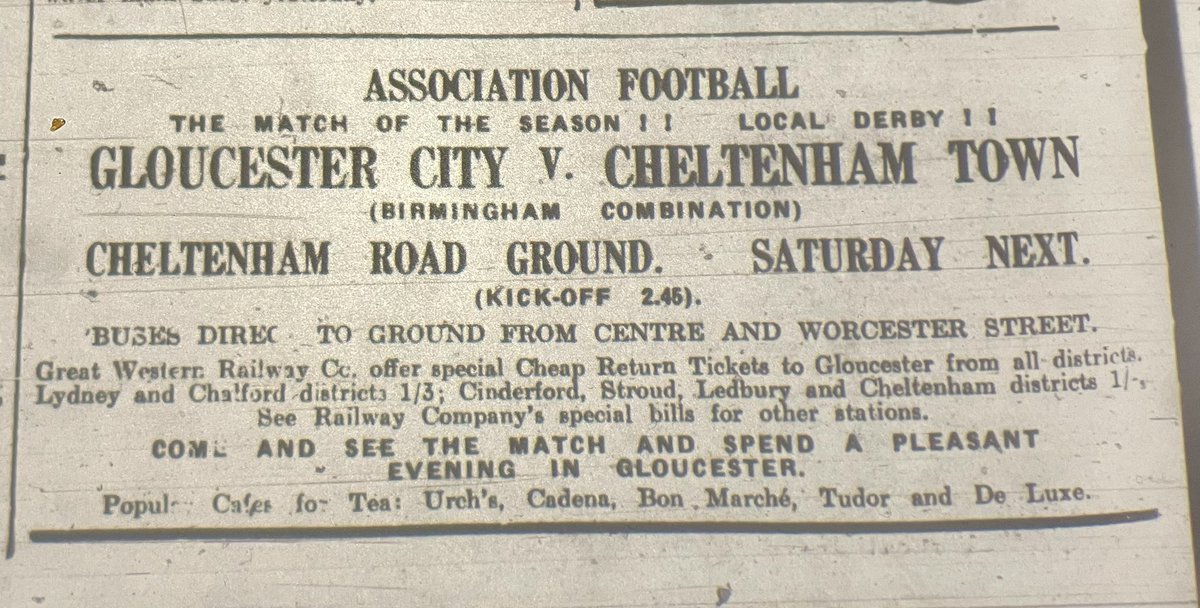 JimOSull_Writer's tweet image. Very productive day @GlosHeritageHub researching life in 1930’s Gloucester for my 3rd novel. Came across the 1936 New Year’s Day derby between the Robins and Gloucester City. 2-2 draw. No doubt we’re robbed! UTR!! @JonPalmerSport @ctfc_hEaLeR @MarkHalliwell1 @CTFCofficial