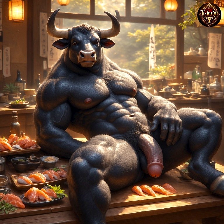 We are also offering a "take away" option, if you like it 😉

#AI #nsfw #gay #minotaur #bull #anthro #furry