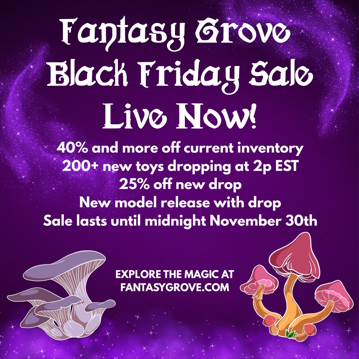Our biggest sale of the year is live now!

The drop will be in a little under four hours, but all old inventory is currently on sale! All premade toys are 40% off or more, take a peak at the oldest stock for some really wild discounts!