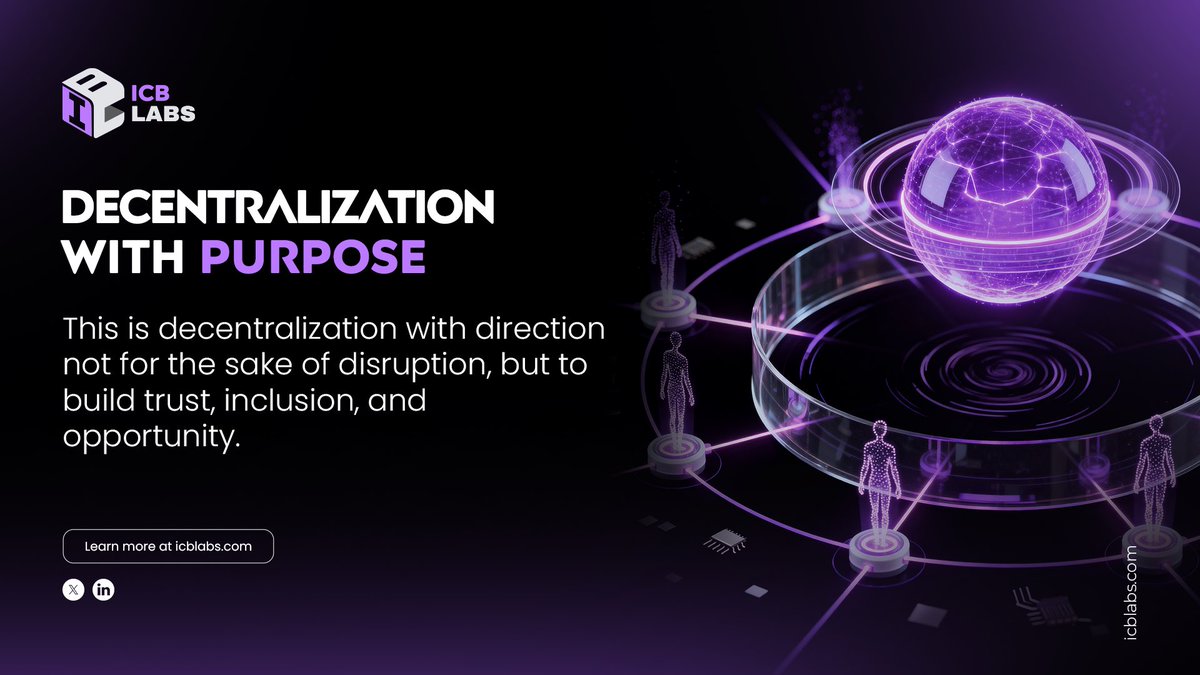 ICBLabs's tweet image. 💜🌍 Decentralization with purpose means building systems that empower people—not just disrupt.

Here’s how ICB Labs envisions a more inclusive digital future.

👉 Learn more:
icblabs.com/blogs/decentra…

#Web3 #ICBLabs #Trust #Innovation
